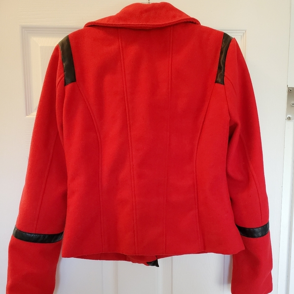 EUC Red with black trim moto jacket - Picture 2 of 4